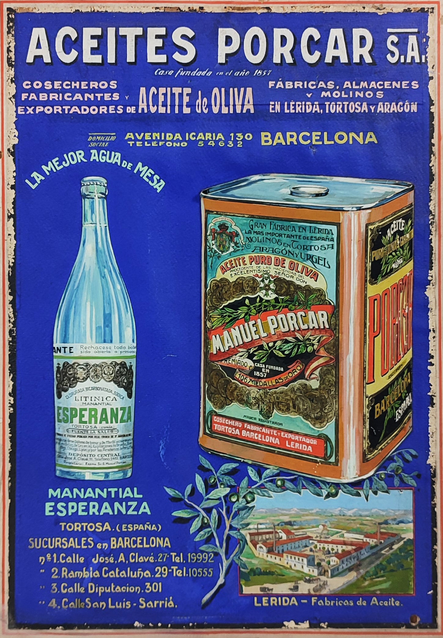 ACEITES PORCAR - CARTELL ANUNCIADOR