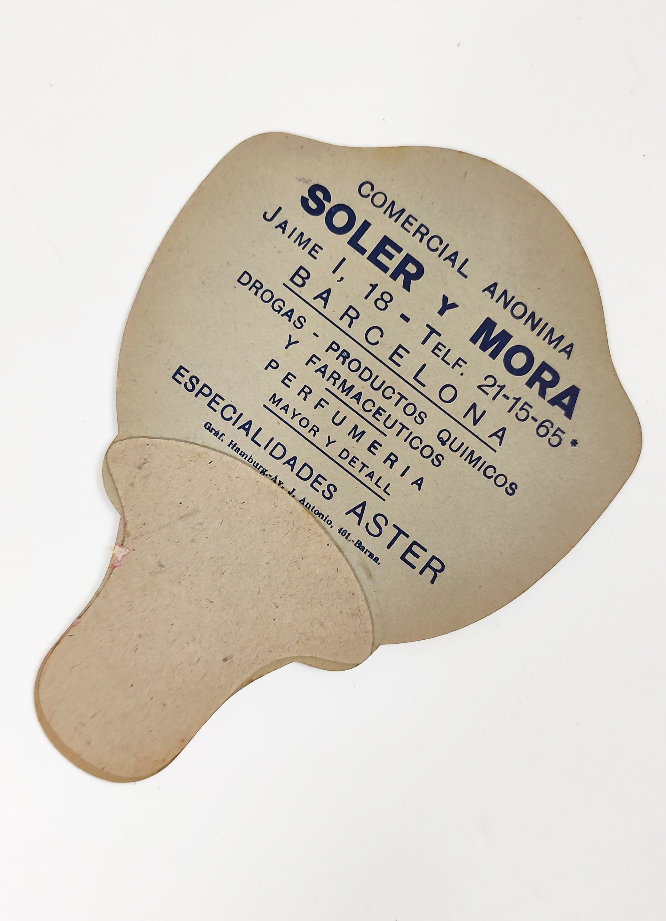 VENTILADOR DE MÀ ANTIC DE BOXA HUMORÍSTICA - SOLER Y MORA