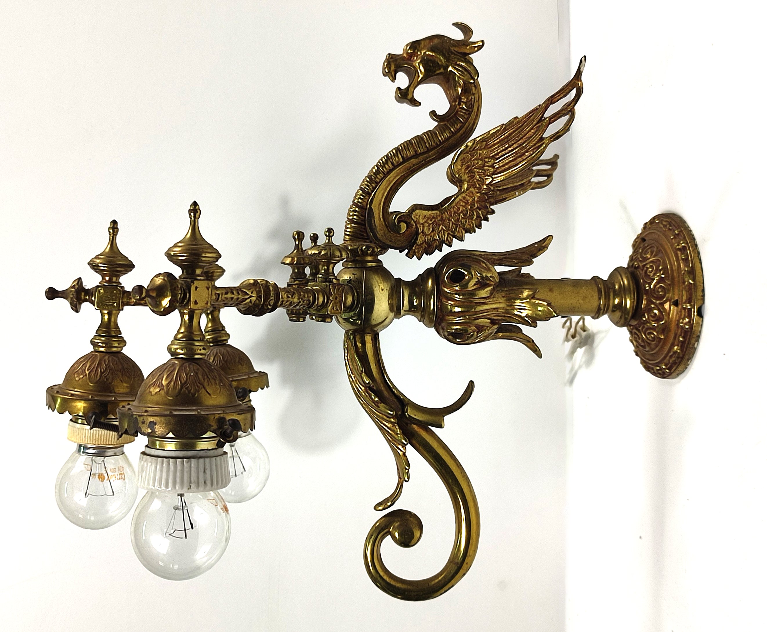 ART NOUVEAU DRAGON LAMP. c. 1900