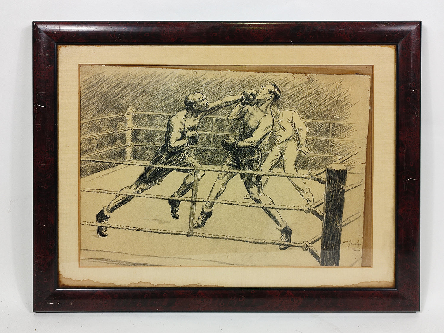 DIBUJANDO UNA ESCENA DE BOXEO - F. GARCIA