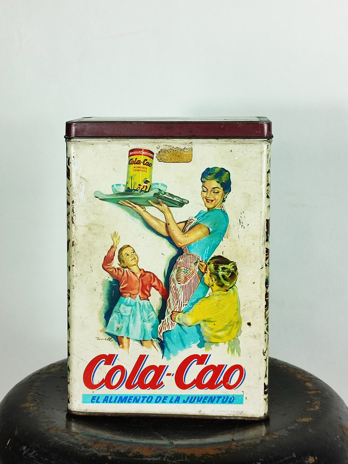 CAPSA DE LLAUNA ANTIGA COLA-CAO