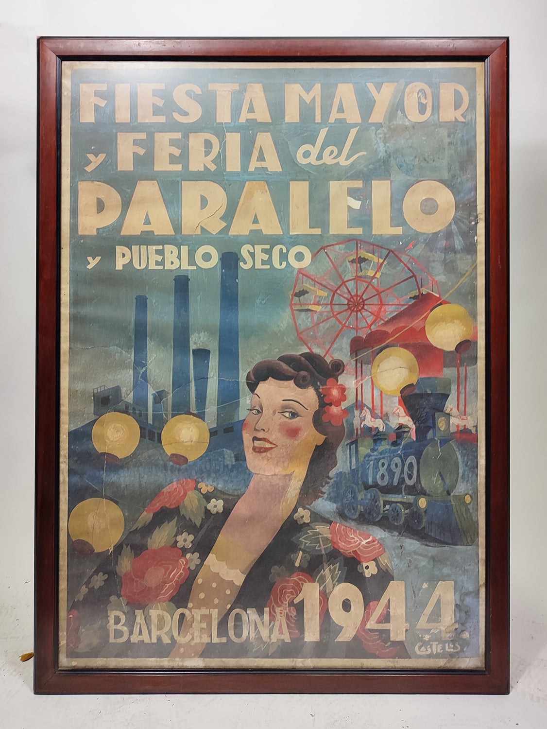 'FIESTA MAYOR Y FERIA DEL PARALELO Y PUEBLO SECO' POSTER. 1944