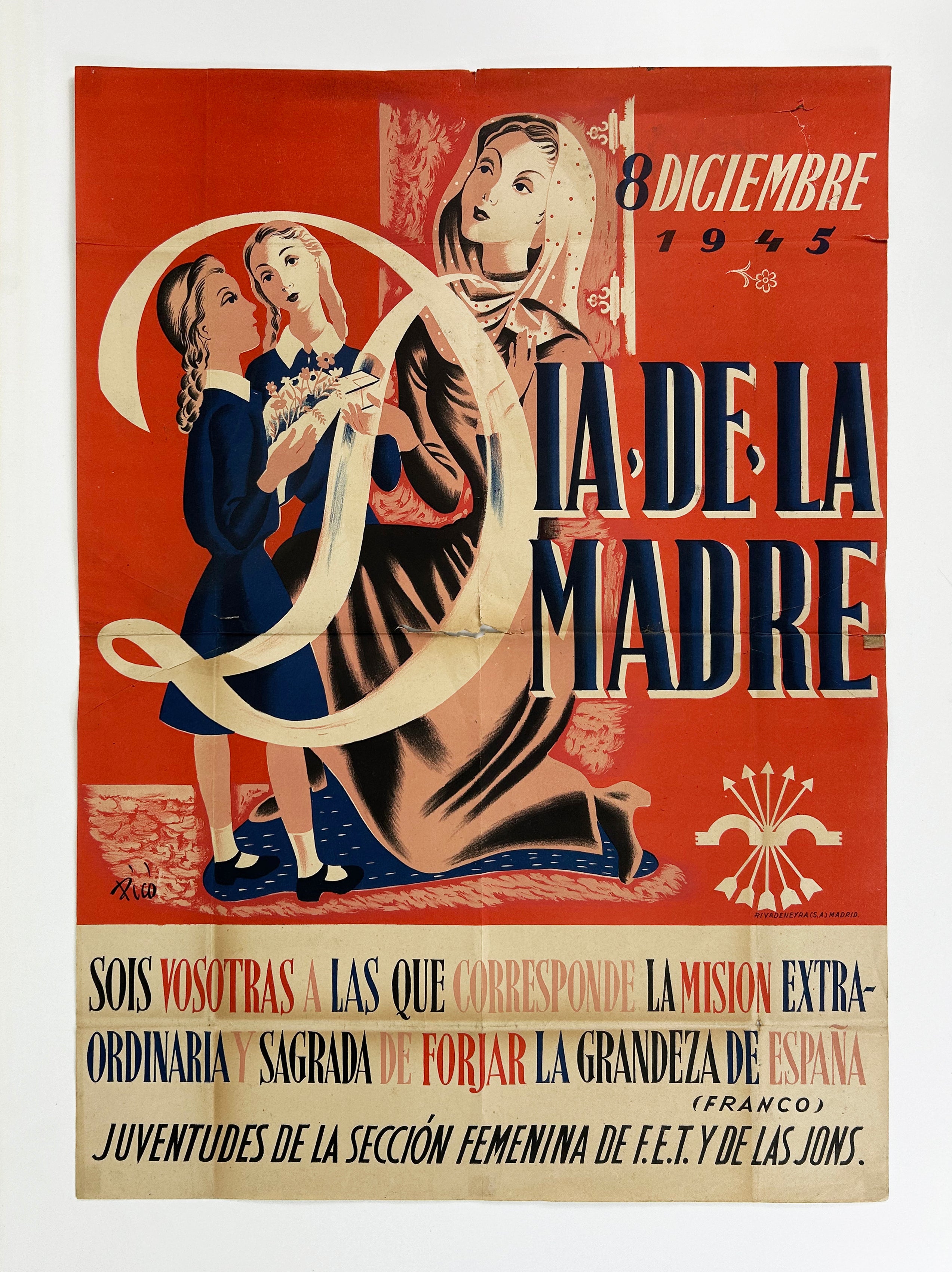 CARTELL DEL DIA DE LA MARE DURANT LA DICTADURA ESPANYOLA