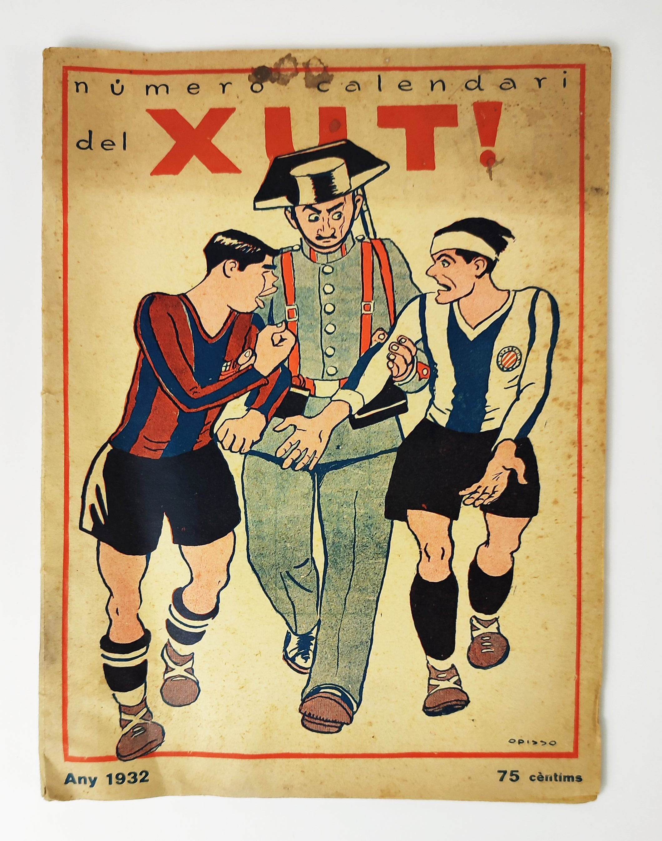 CALENDARI REVISTA 'XUT' FC BARCELONA-RCD ESPANYOL. 1932