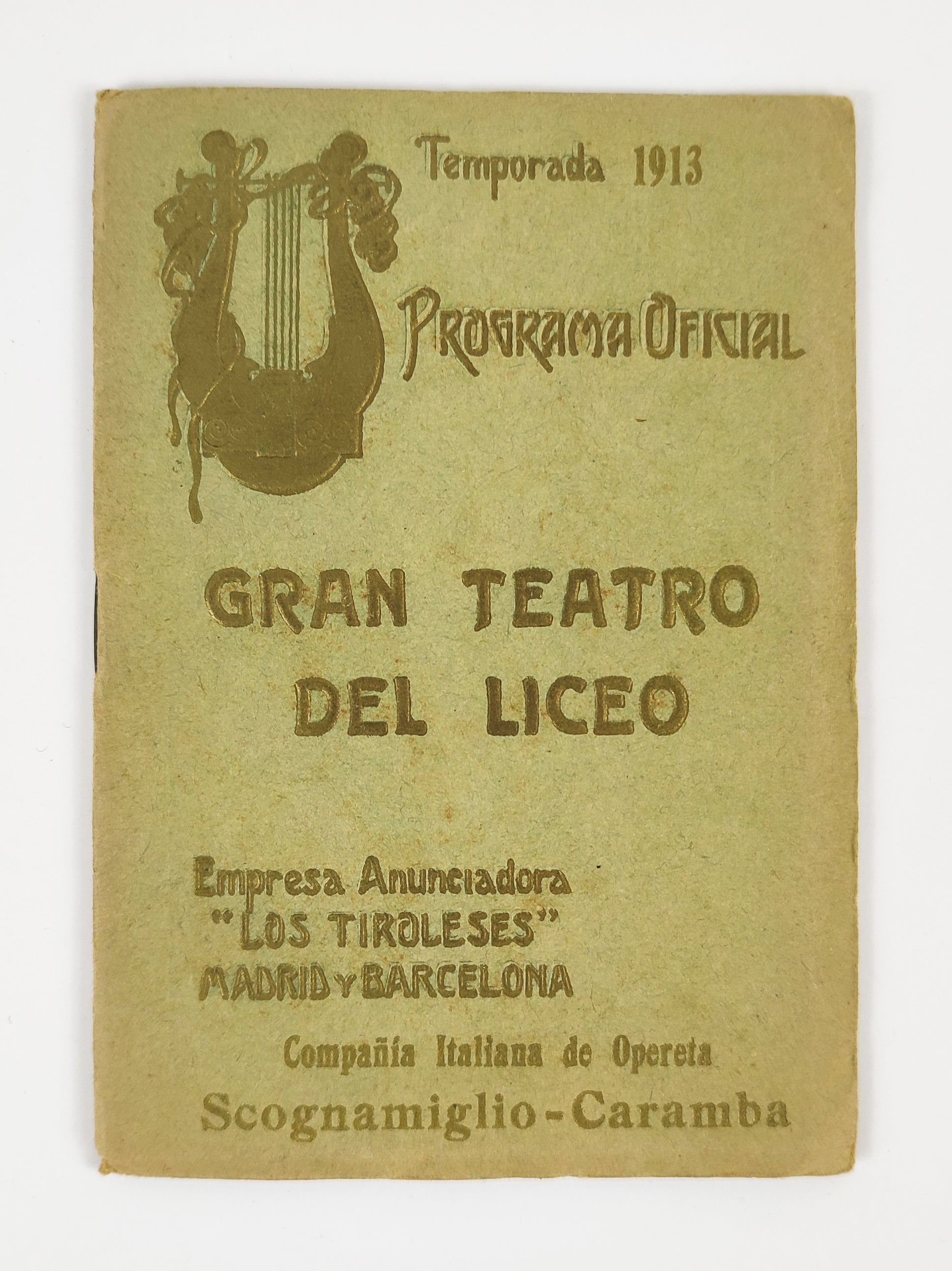 PROGRAMA DE MANO OFICIAL DEL GRAN TEATRO DEL LICEO (1913)