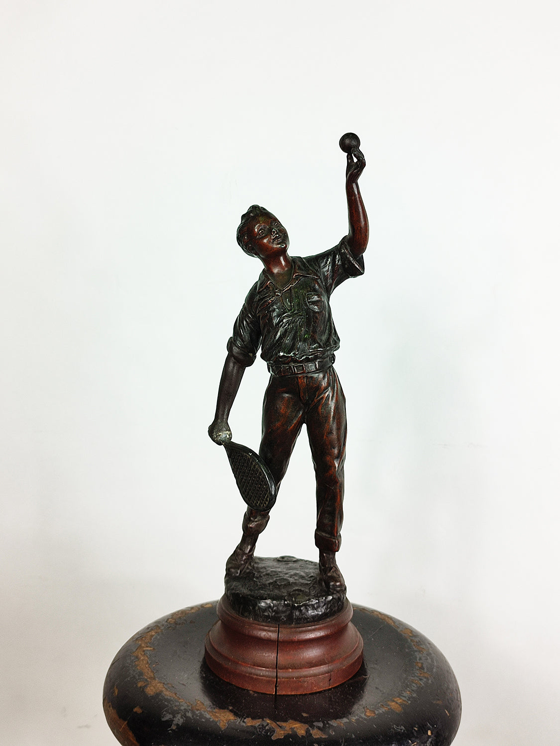 ANTIQUE TENNIS PLAYER FIGURE. c. 1900