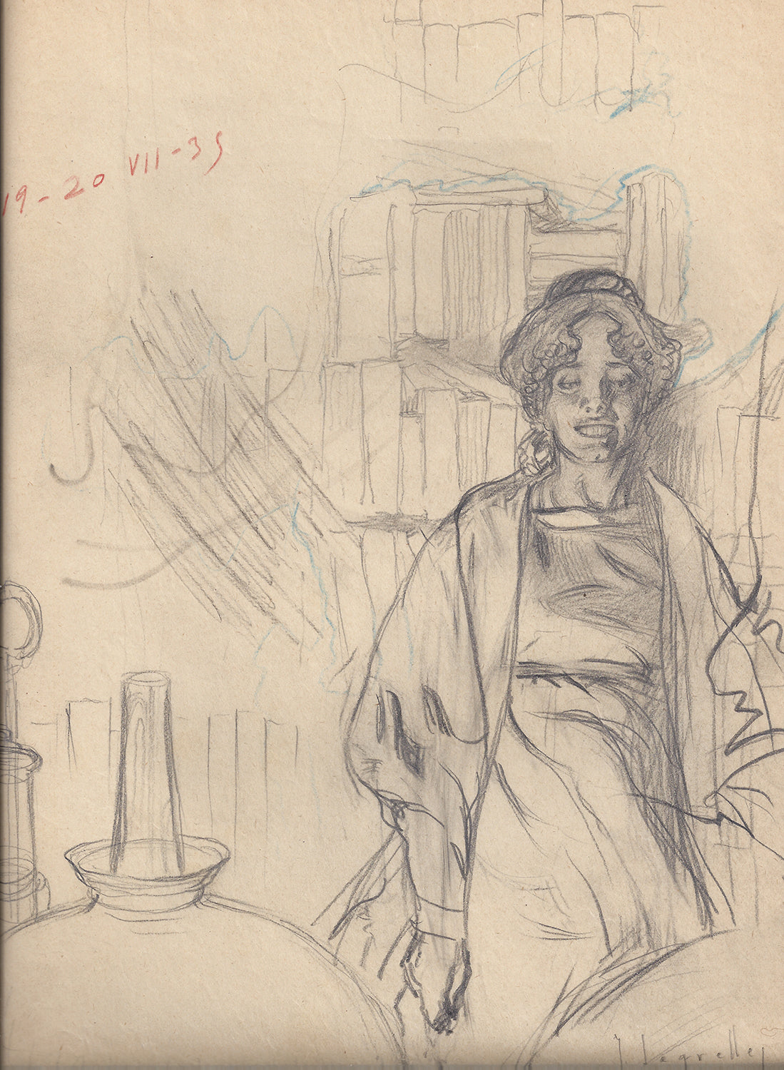 BOCETO DE 'BERENICE' PARA 'CUENTOS DE MISTERIO E IMAGINACIÓN', DE EDGAR ALLAN POE - JOSEP SEGRELLES. 1935