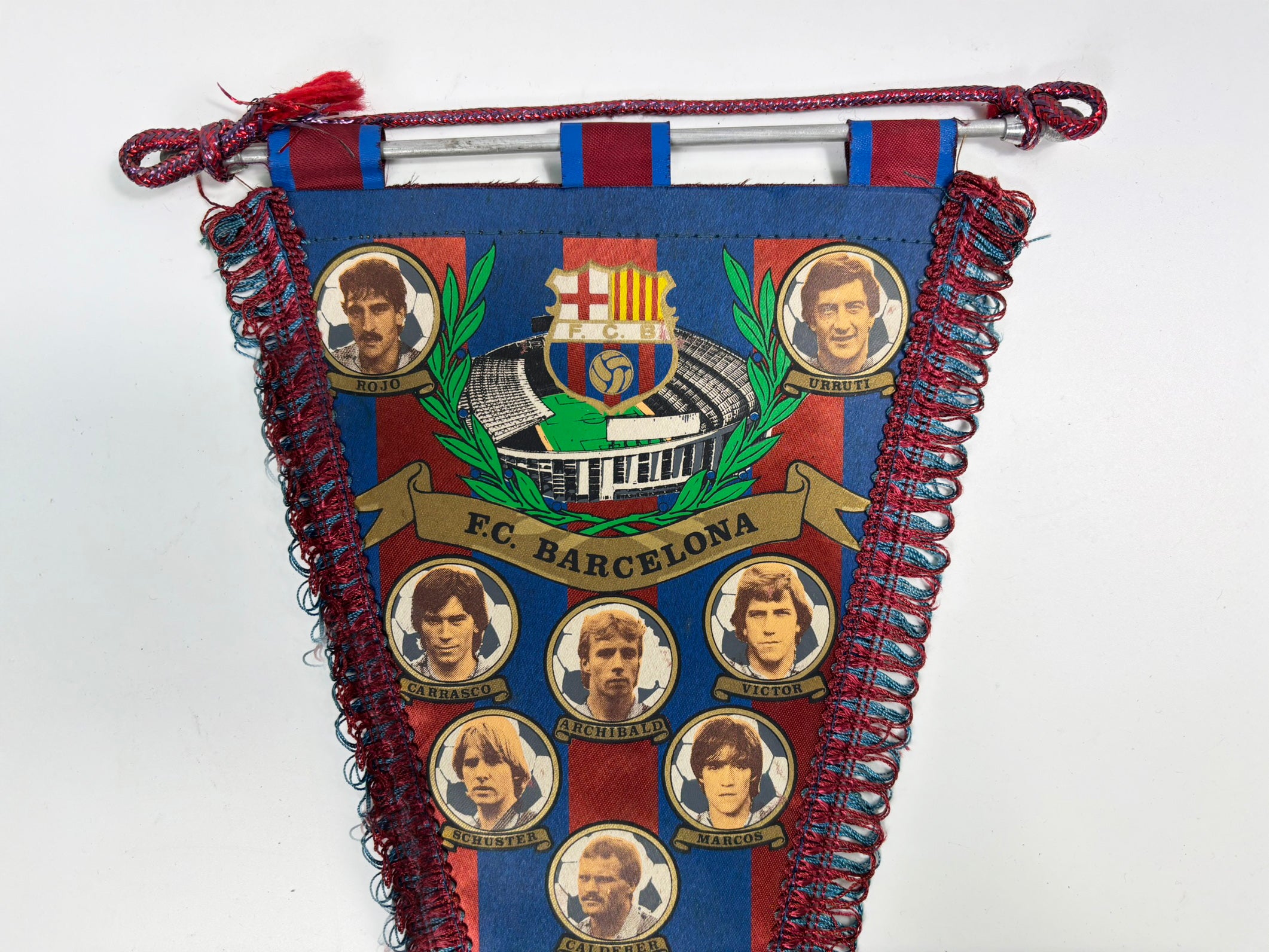 FC BARCELONA HISTORIC DATES PENNANT. C. 1980