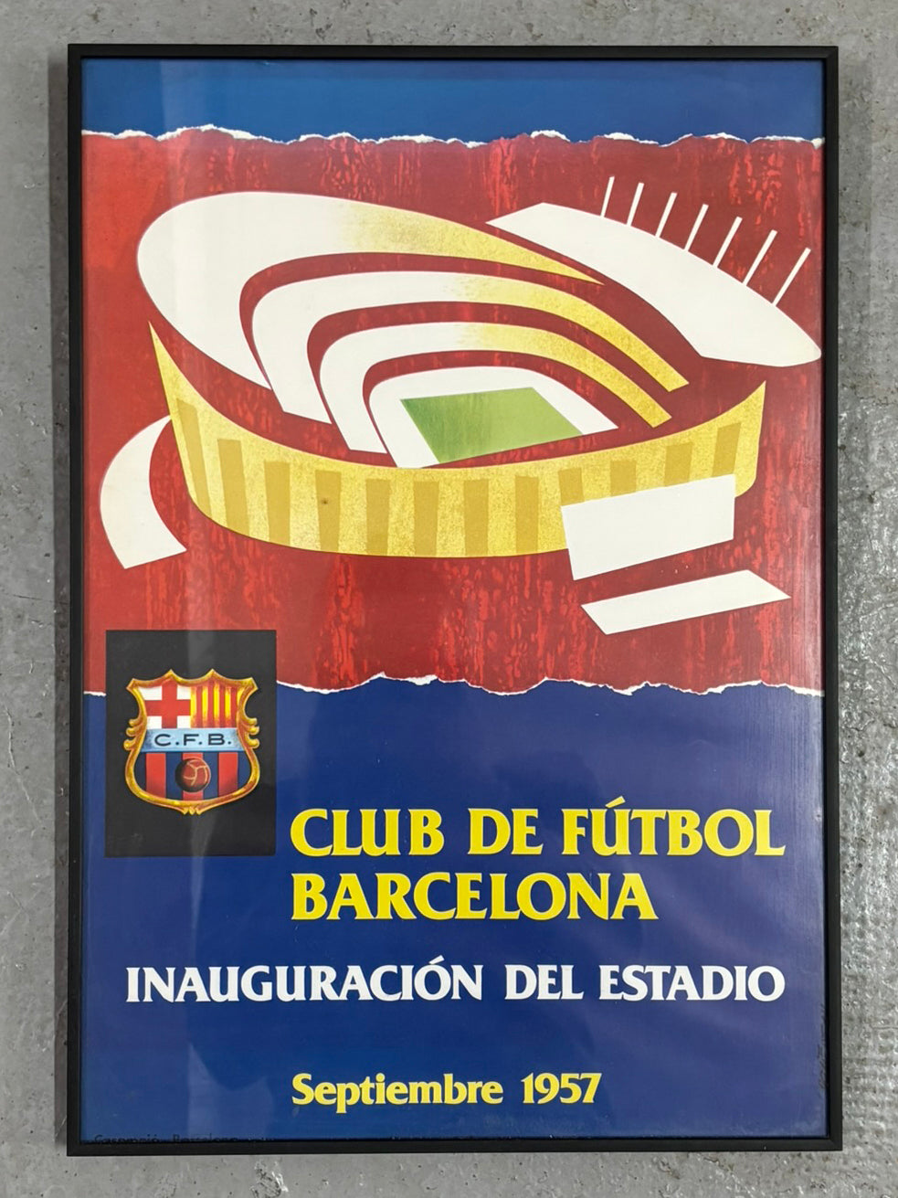 CAMP NOU OPENING POSTER. 1957