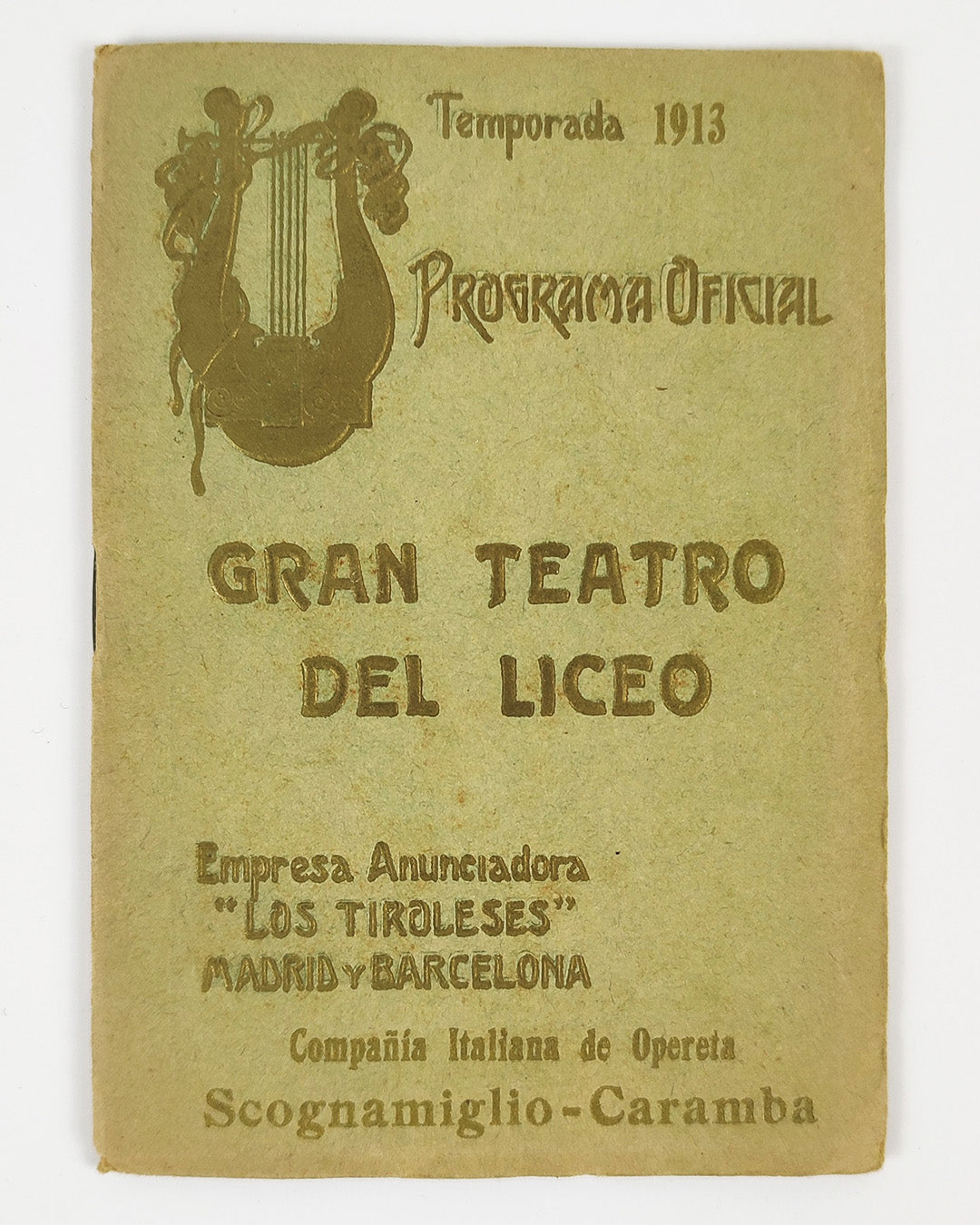 OFFICIAL PROGRAMME GRAN TEATRO LICEO (EL GRAN TEATRE DEL LICEU). 1913