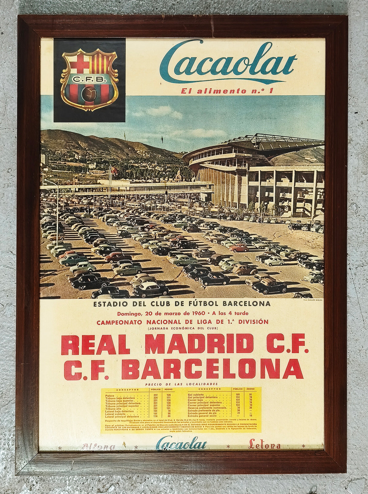 FC BARCELONA VS REAL MADRID 'EL CLÁSICO' POSTER. 1960