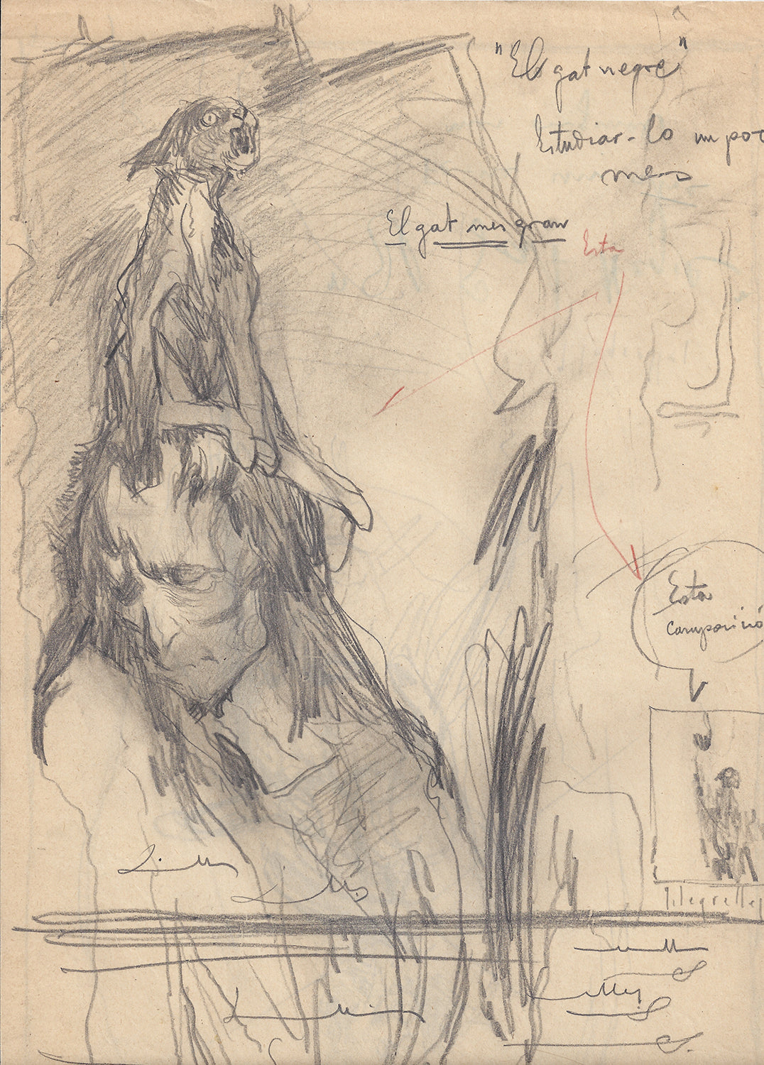BOCETO 'EL GATO NEGRO' - JOSEP SEGRELLES